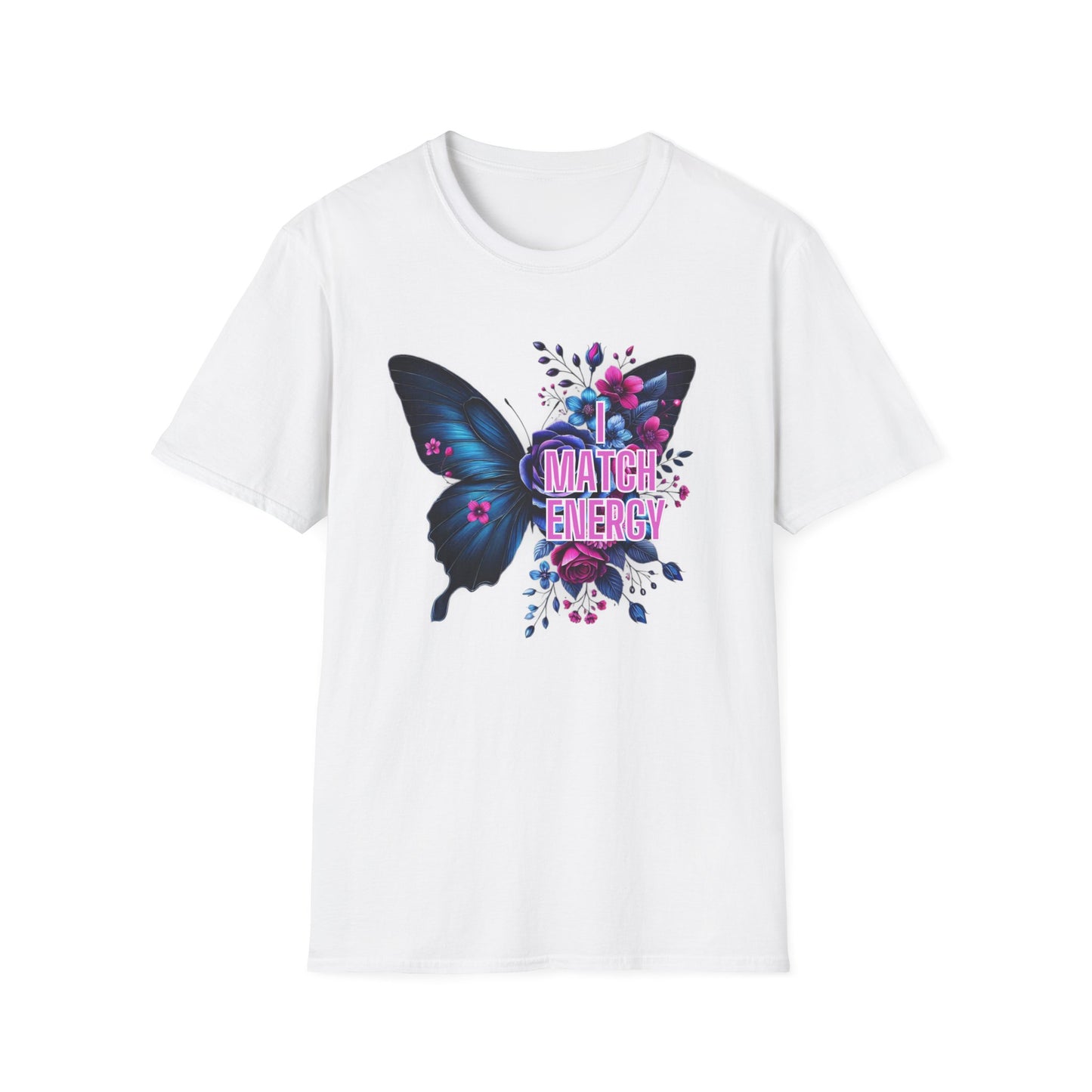 Butterfly Floral Unisex T-Shirt with I Match Energy Slogan