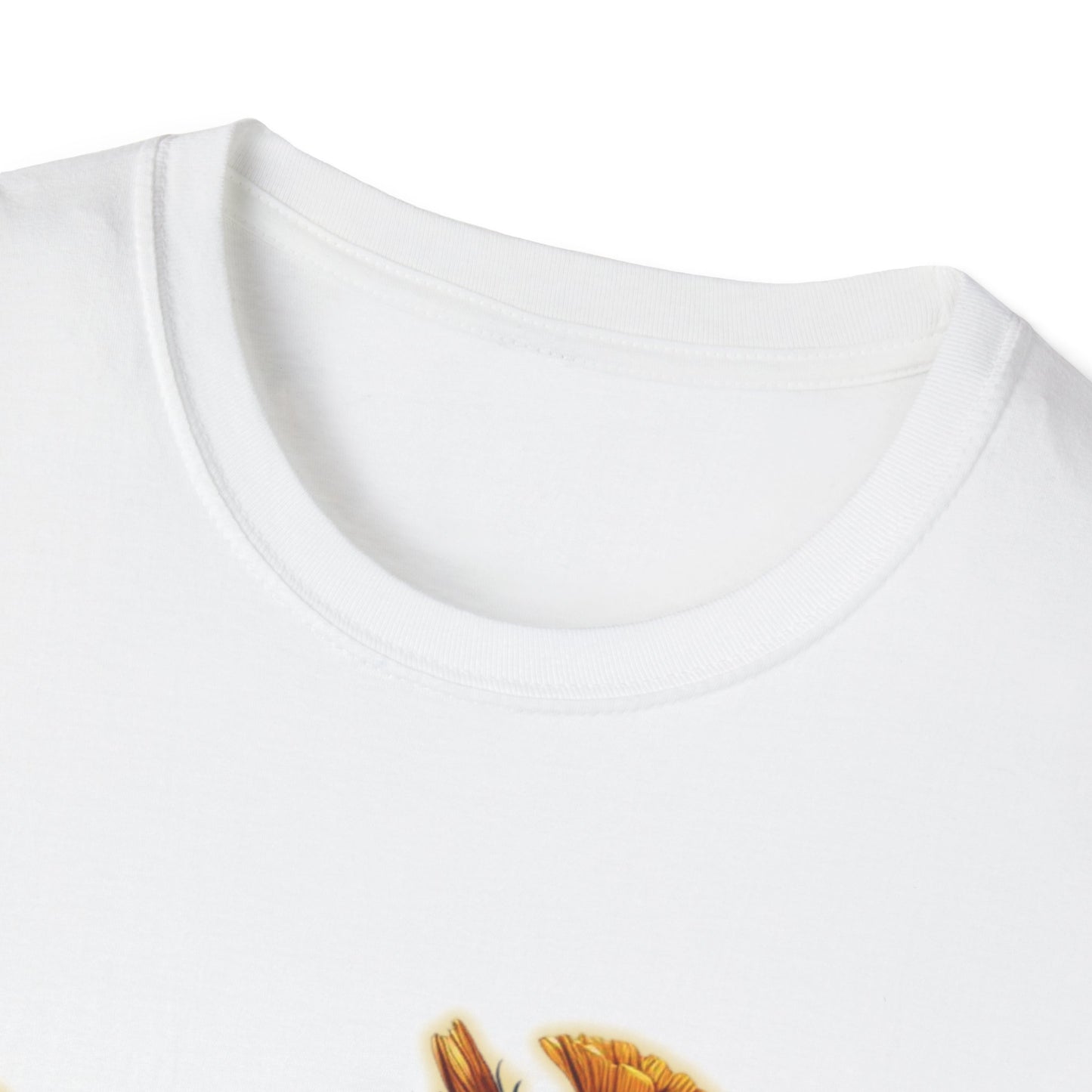 Butterfly Floral Unisex T-Shirt, Be Still Yellow and Red Shirt, Peaceful Butterfly Tee, Relaxation Flower Graphic Top, Meditation Vibes