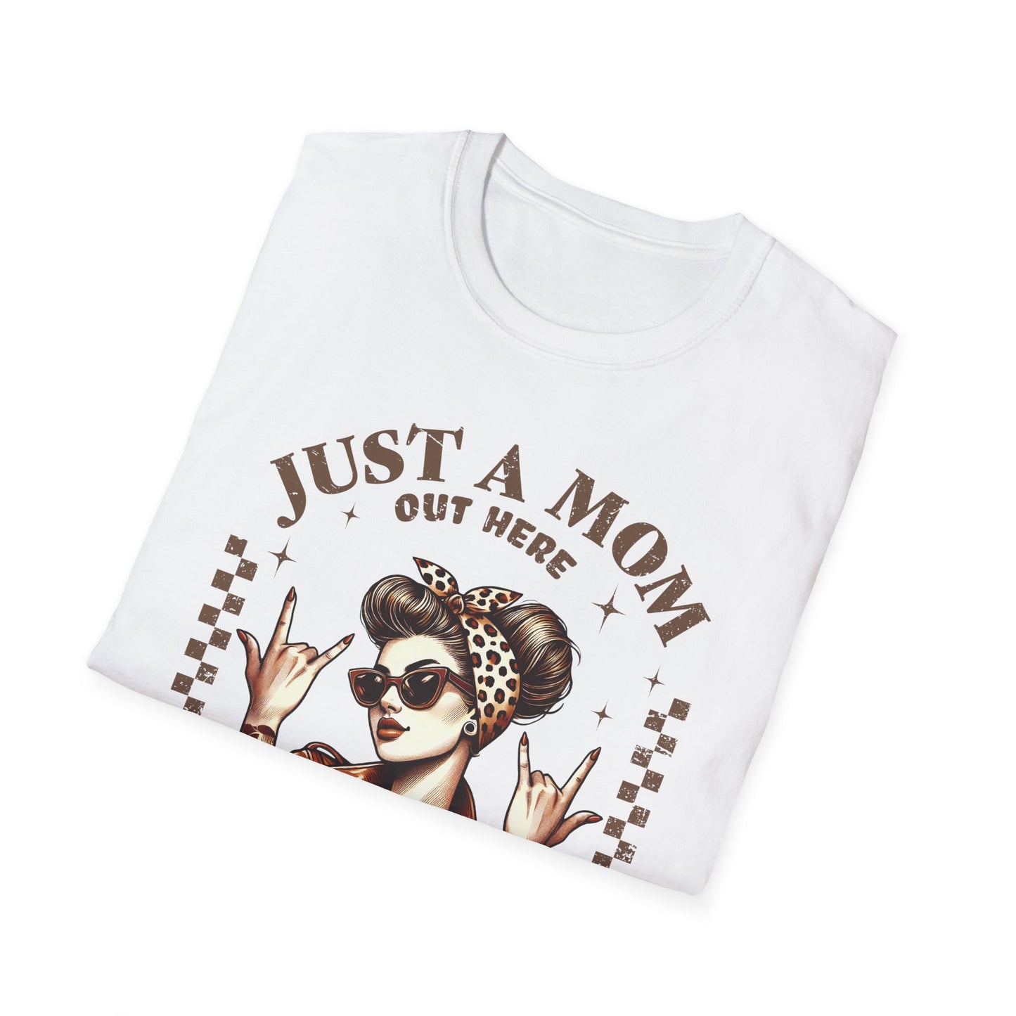 Just a Mom Trying Not to Raise Assholes Unisex Softstyle T-Shirt