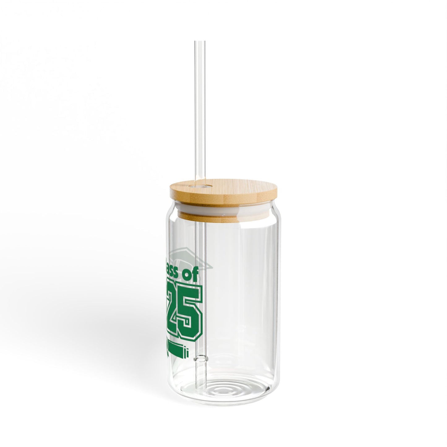 Senior 2025 Cap and Diploma Glass Tumbler and Straw