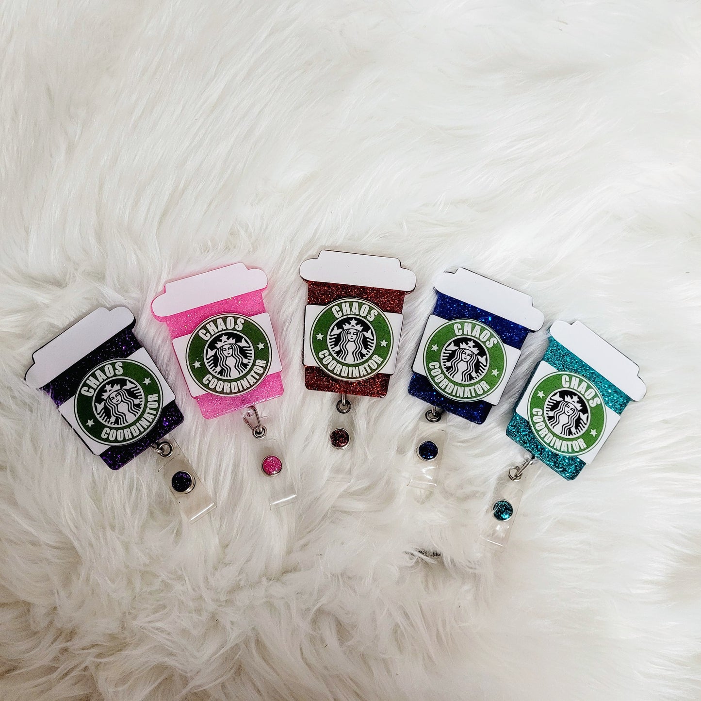 Chaos Coordinator coffee Cup Badge Reel