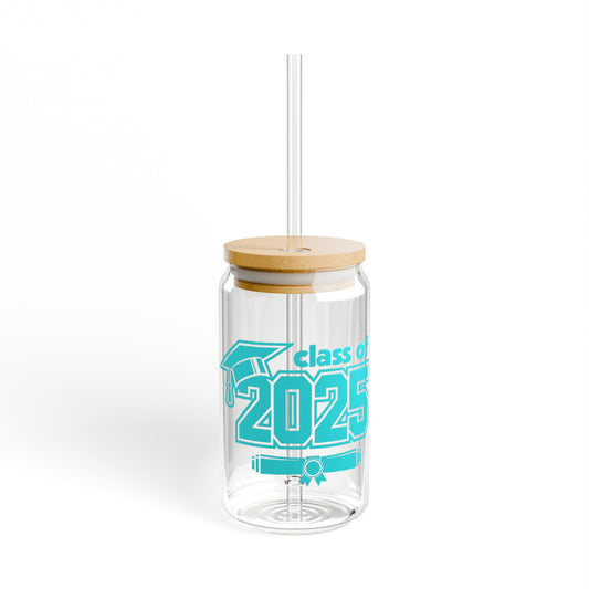 Graduation Sipper Glass 2025 with Bamboo Lid
