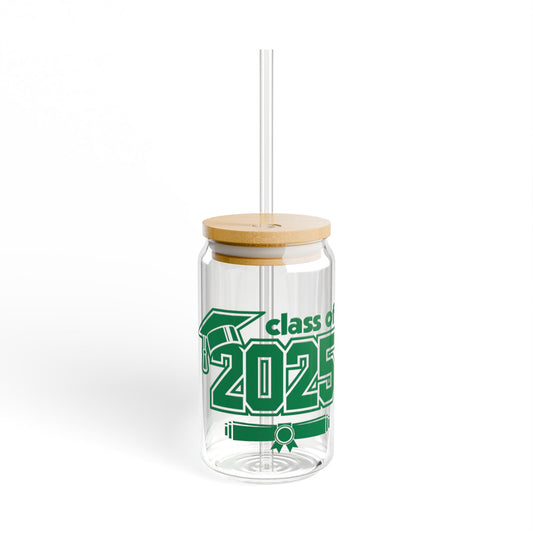 Graduation Sipper Glass 2025 with Bamboo Lid