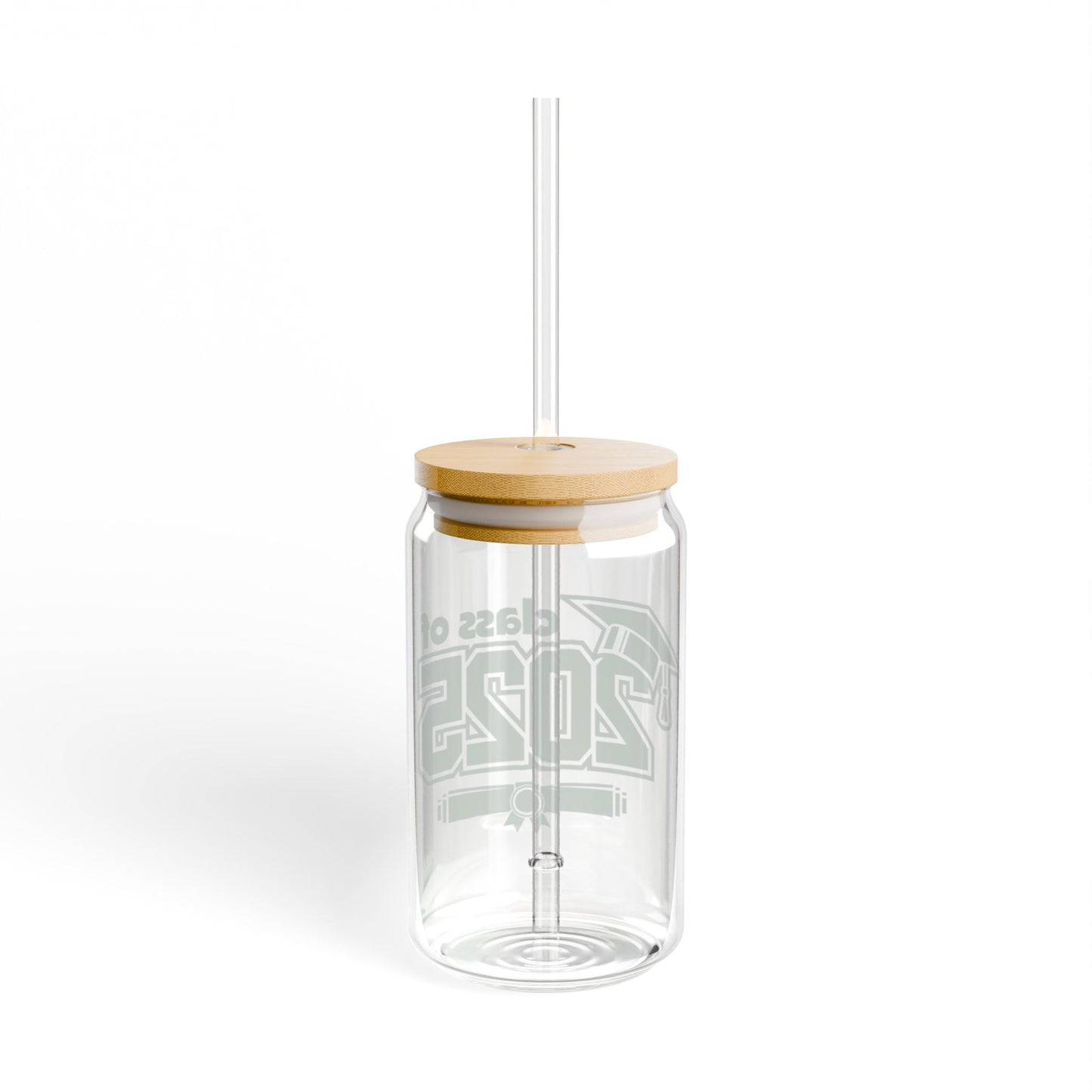 Senior 2025 Cap and Diploma Glass Tumbler and Straw