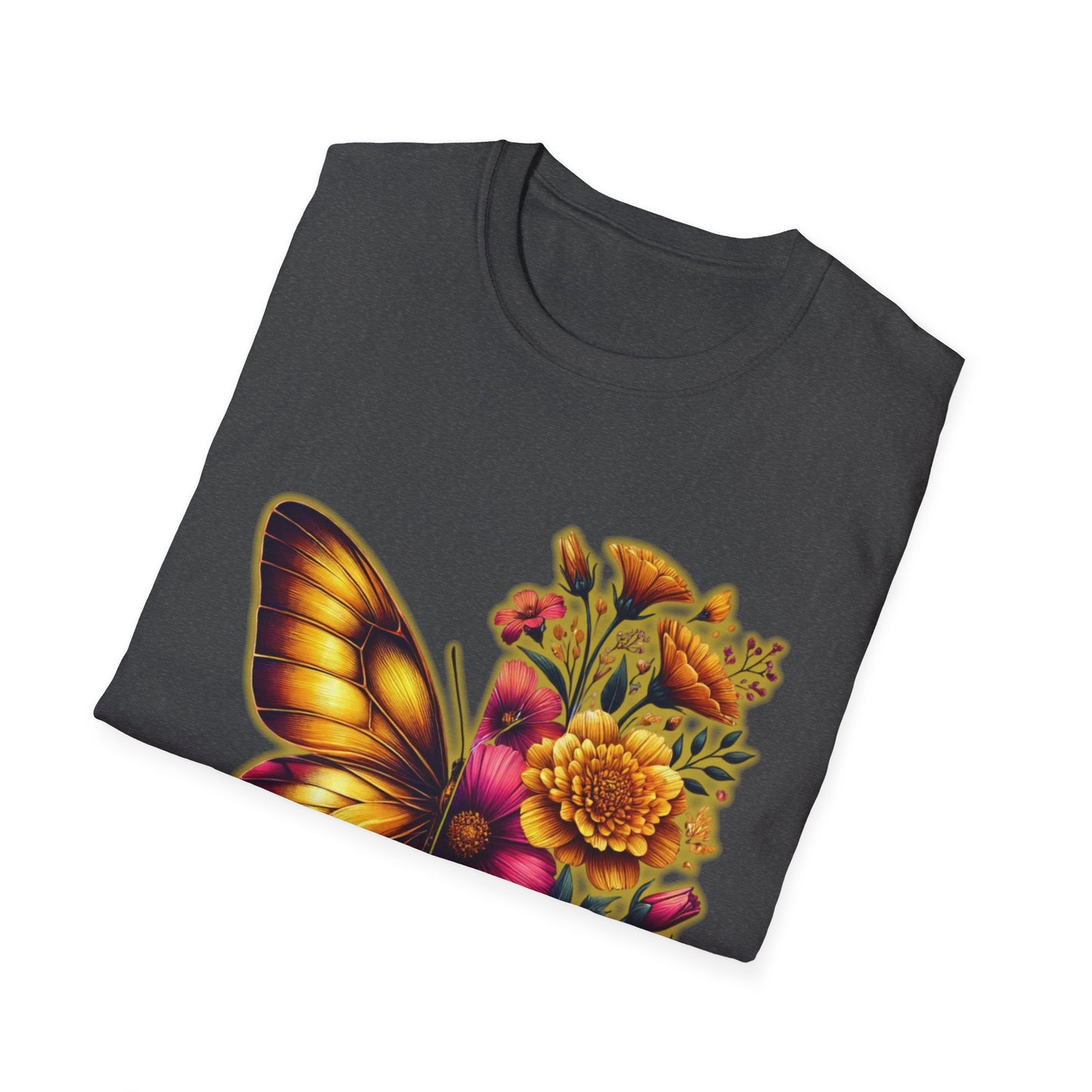 Butterfly Floral Unisex T-Shirt with Be Still Slogan
