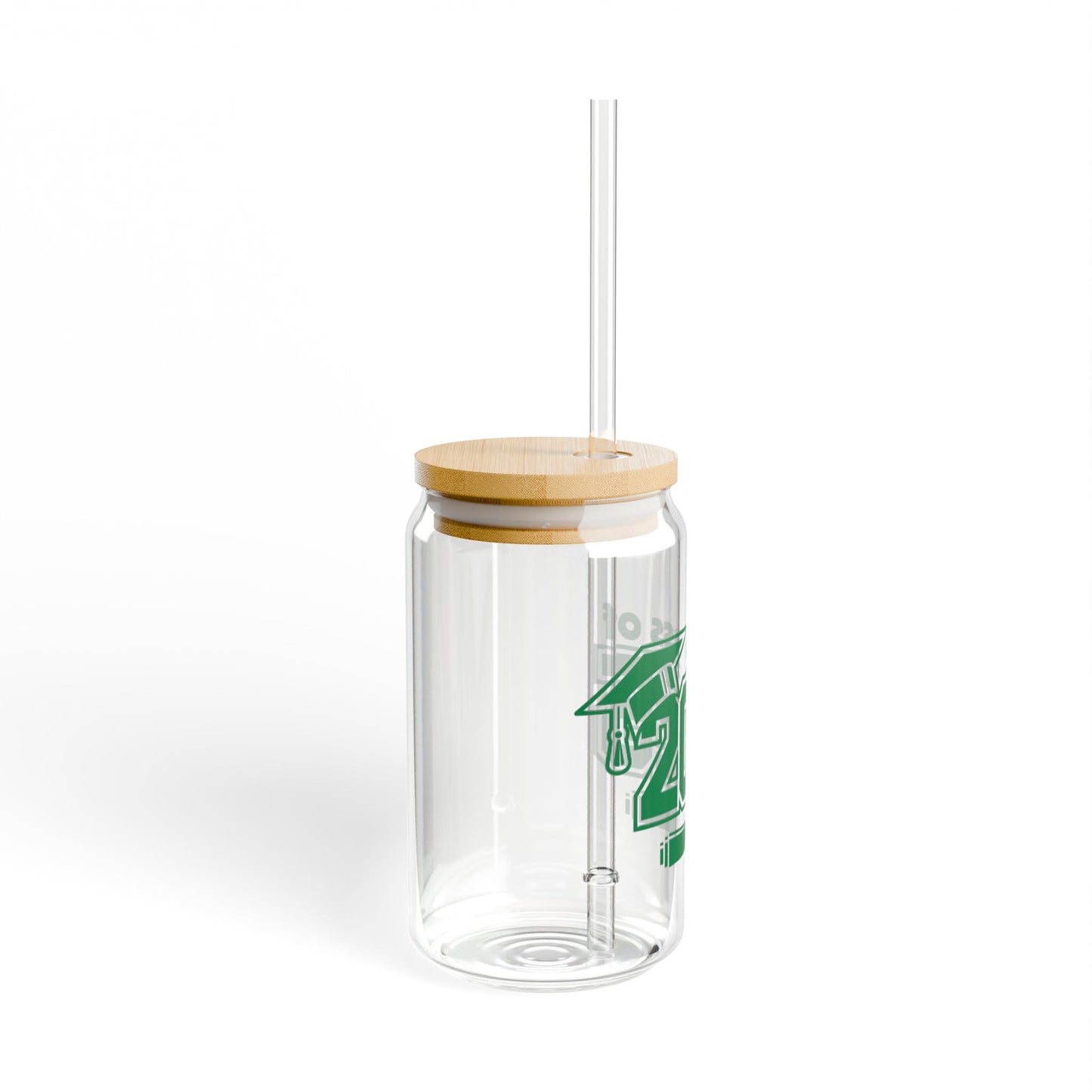 Senior 2025 Cap and Diploma Glass Tumbler and Straw