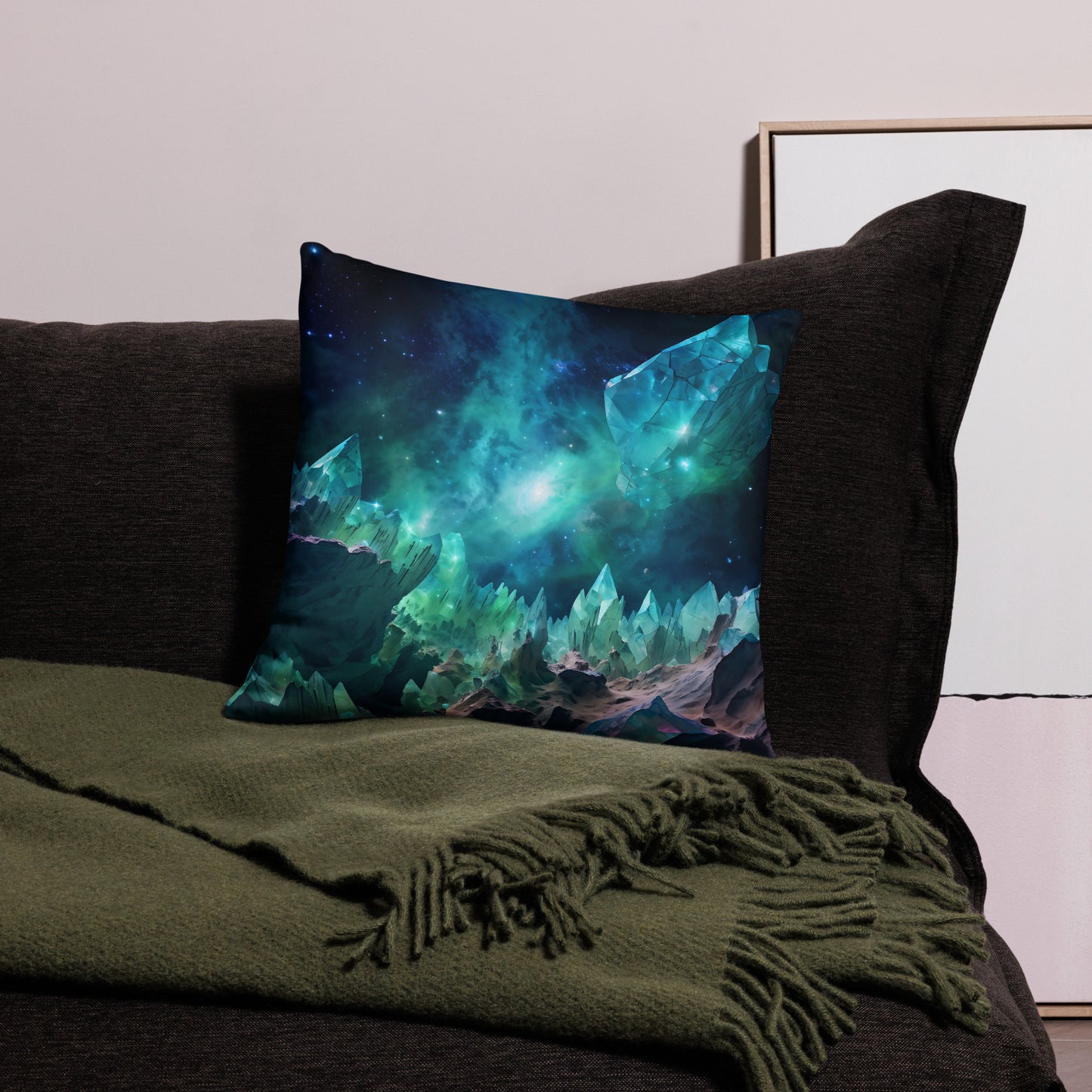 Green Crystal Field Pillow