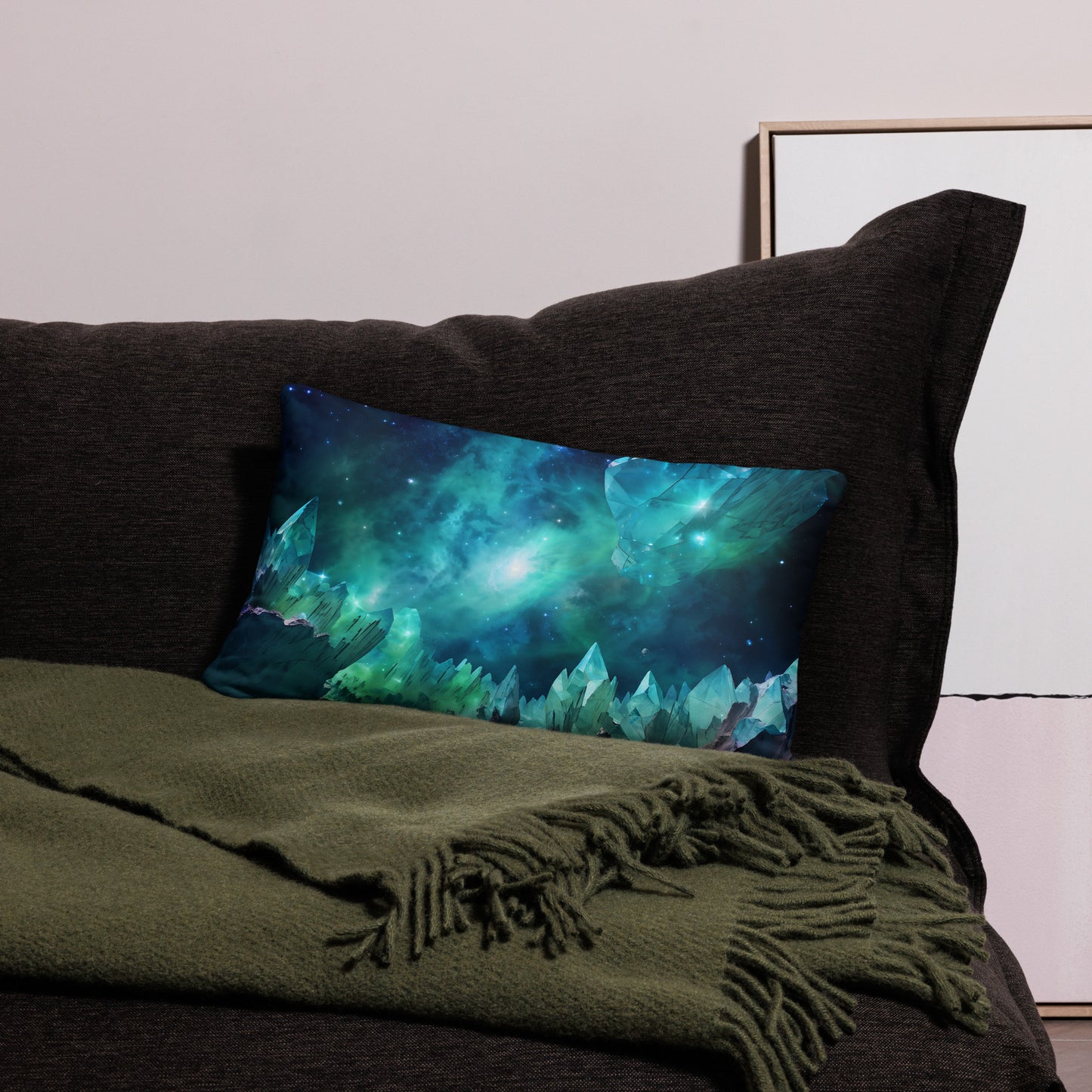 Green Crystal Field Pillow