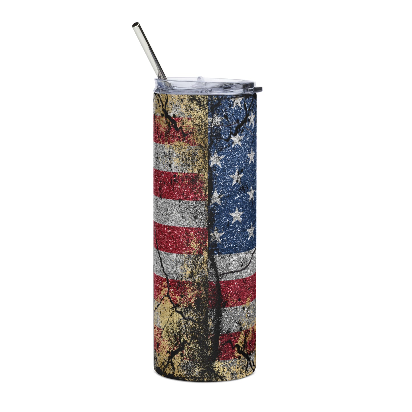 Distressed American Flag Stainless steel tumbler