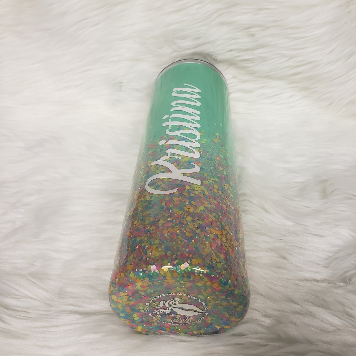 Sea foam Green Confetti Glitter Duo Tumbler & Pen Set-Customizable & Personalized